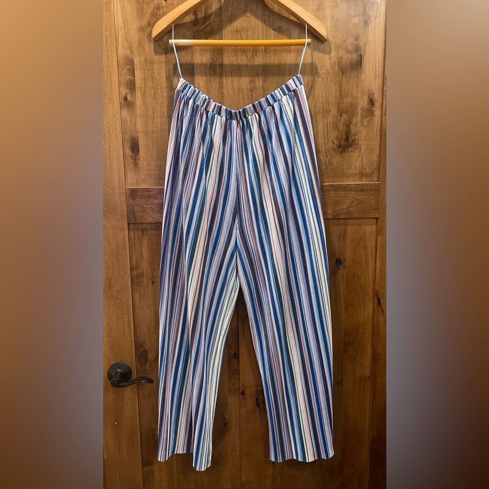 19 Cooper Women’s Colorful Striped Flowy Pants Size L